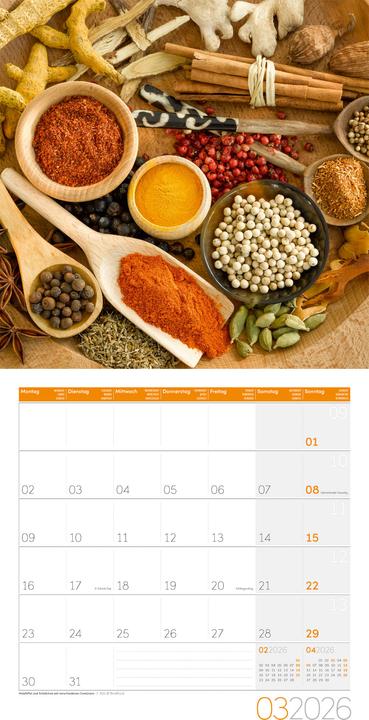 Actual product image Food Kalender 2026 - 30x30 (30 x 30 cm, German, French, English)