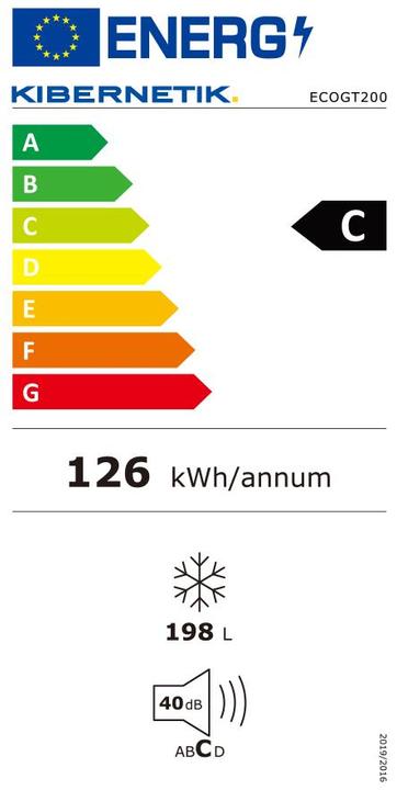 Energie-Label Kibernetik Gefriertruhe ECO FSP (Freistehend, 200 l)