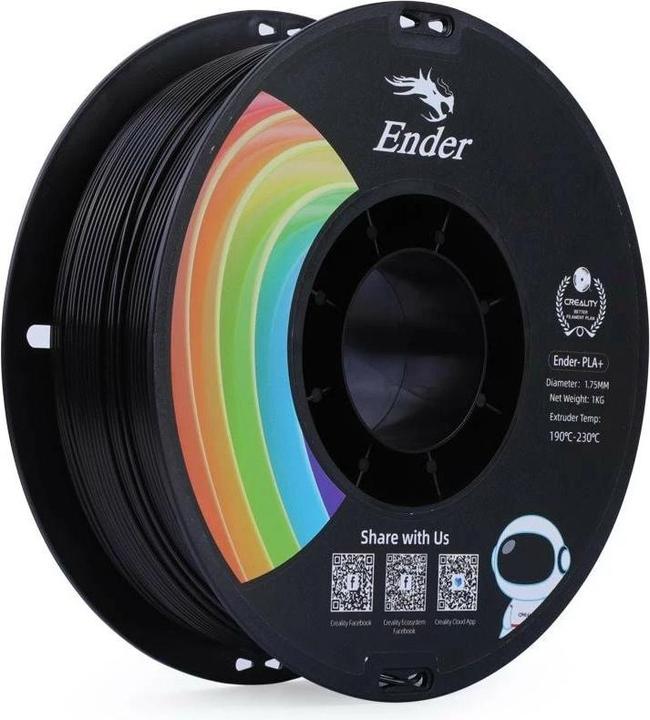 Actual product image Creality Filament PLA+ (PLA, 1.75 mm, 1000 g, Black)