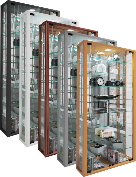 Produktbild VCM Wandvitrine Sammelvitrine Glasvitrine Wand Vitrine Regal Schrank Glas Hängevitrine "Vitrosa Maxi (59 x 18 x 115 cm)