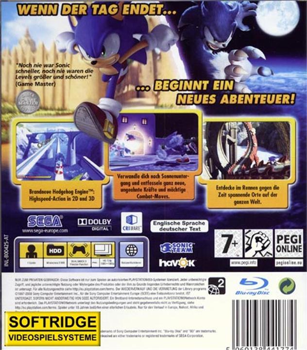 Image du produit Sega Sonic Unleashed (PS3, EN)