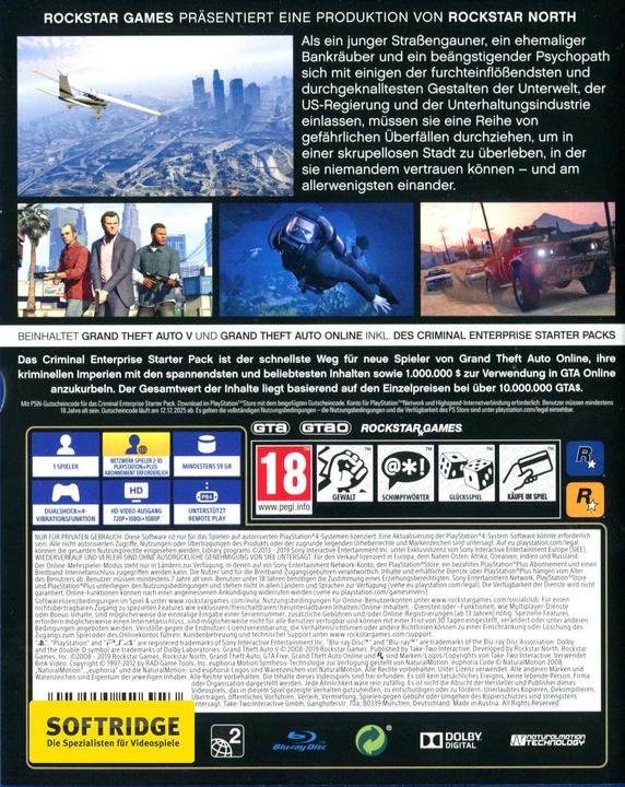 Produktbild Rockstar GTA 5 - Premium Edition (PS4, Multilingual)