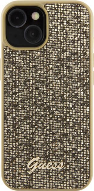 Produktbild Guess GUHCP15SPMSDGSD iPhone 15 6.1" złoty/gold hardcase Disco Metal Script (Apple iPhone 14, Apple iPhone 15, Apple iPhone 13)