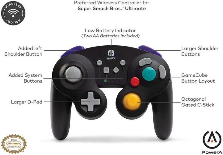 Image du produit PowerA Manette sans fil Nintendo GameCube (noir) pour Switch (Switch)