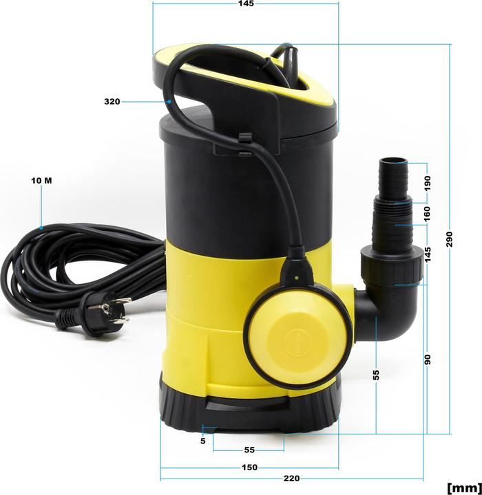 Produktbild Wiltec Schmutzwasserpumpe 7000l/h 400W Tauchpumpe Fäkalienpumpe Baupumpe Abwasserpumpe (Schmutzwasserpumpe)