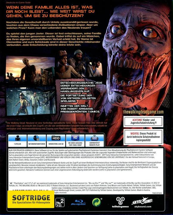 Actual product image Telltale Games The Walking Dead: A New Frontier - Season Pass Disc (PS4, EN)