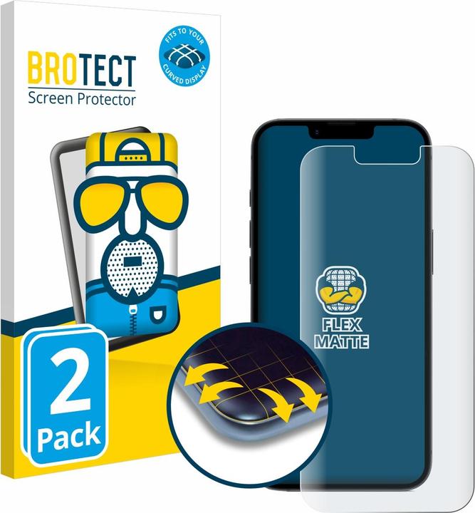 BROTECT Fullscreen Schutzfolie Displayschutz Folie Matt Entspiegelungsfolie (2 Stück, Apple iPhone 16e)