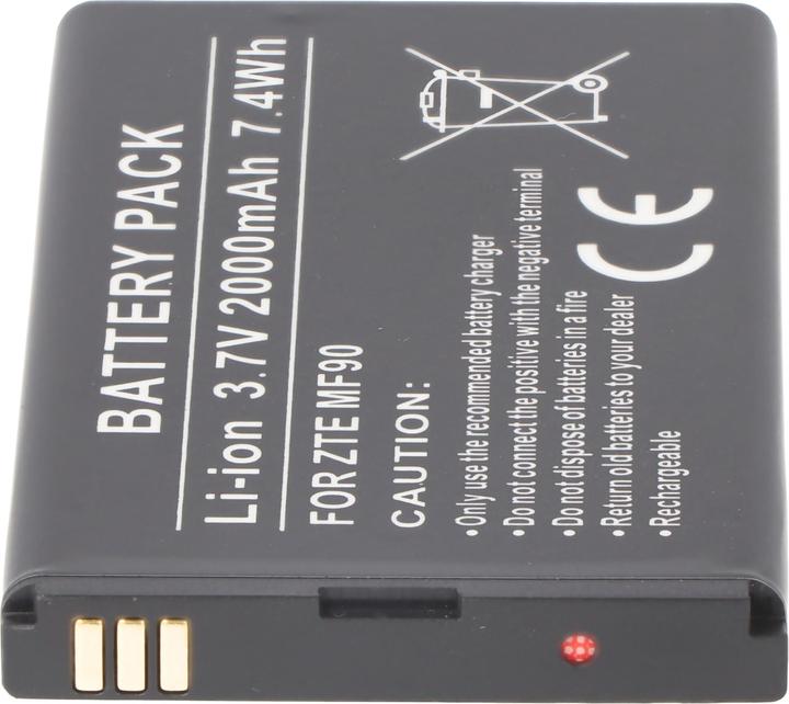 Image du produit AccuCell Akku ZTE MF90 (1 pcs, Spécifique à l'appareil, 2000 mAh, Piles rechargeables + chargeur)