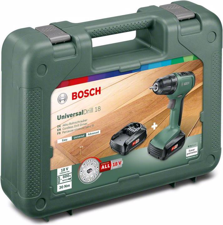 Image du produit Bosch Home & Garden Perceuse-visseuse sans fil Universal Drill 18 (Fonctionnement sur batterie)
