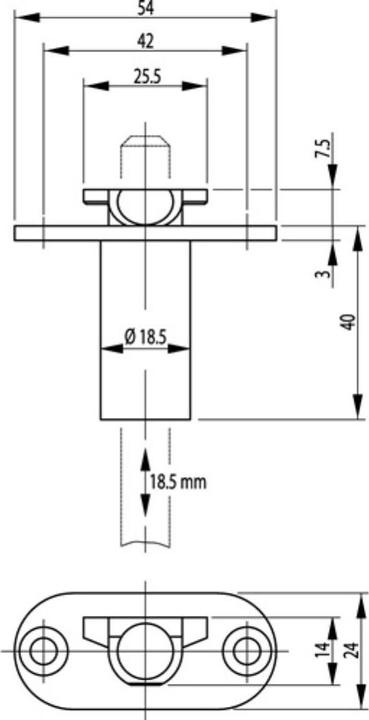 Produktbild BKS Schaltschloss 1895 20/80 / 100 mm DIN links / rechts Stahl verzinkt Stulplänge 80 mm (Profilzylinder)