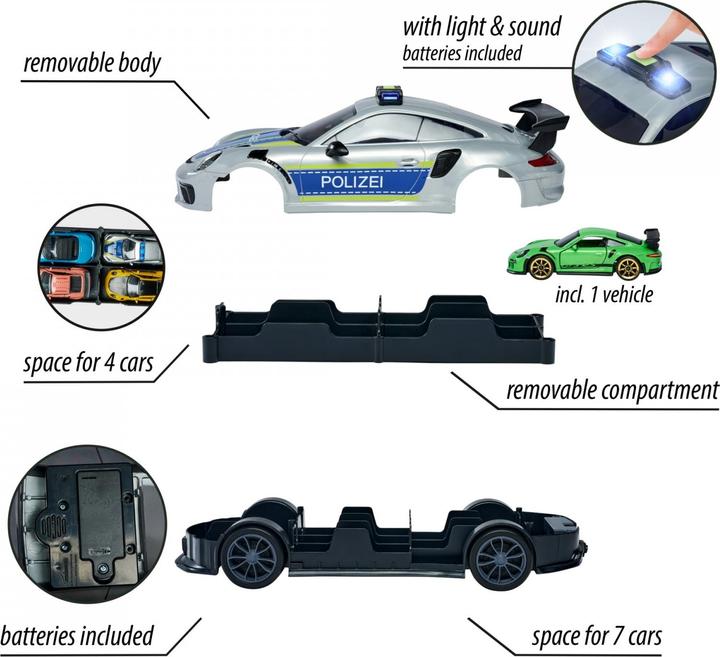 Produktbild Majorette Porsche 911 GT3 RS Polizei Carry Case