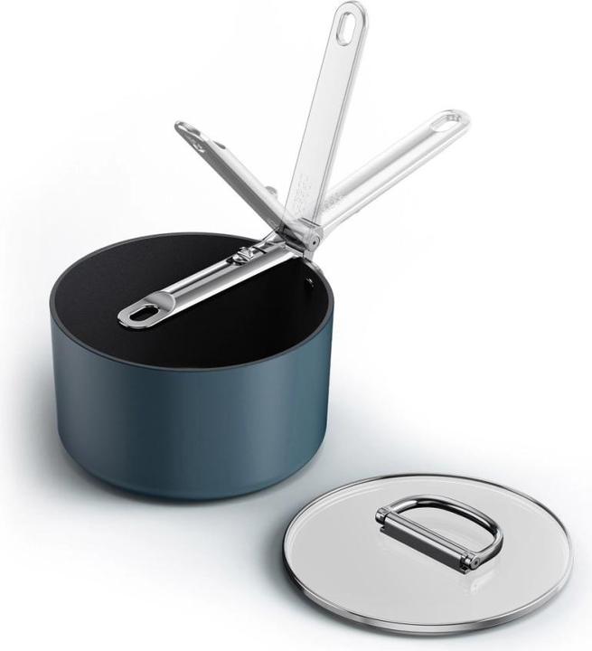 Actual product image Joseph Joseph Space saucepan retractable handle with lid D19cm (19 cm, Saucepan, Aluminium)