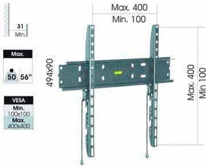Actual product image Barkan Wall mount WH E30, 29"-65" (Wall, 65", 30 kg)