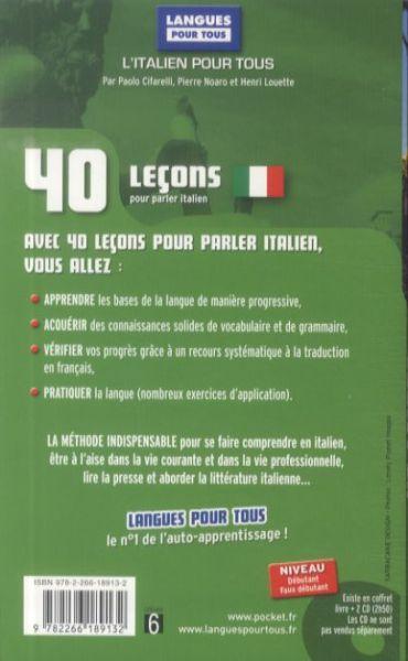 Image du produit 40 leçons pour parler italien (Français, Noaro Pierre, Louette Henri, Cifarelli Paolo, 2020)