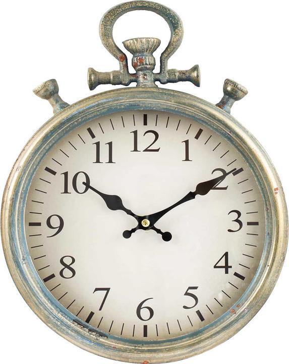 Immagine prodotto Bhp Orologio da parete in ferro antico blu con vetro frontale (25 cm)