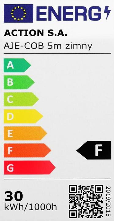 Etichetta energetica Activejet AJE-COB zim Striscia LED Apparecchio universale a striscia per interni (Bianco freddo, 500 cm, Interno)