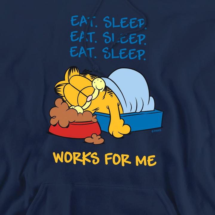 Immagine prodotto Garfield Works For Me Felpa con Cappuccio Uomo (L)