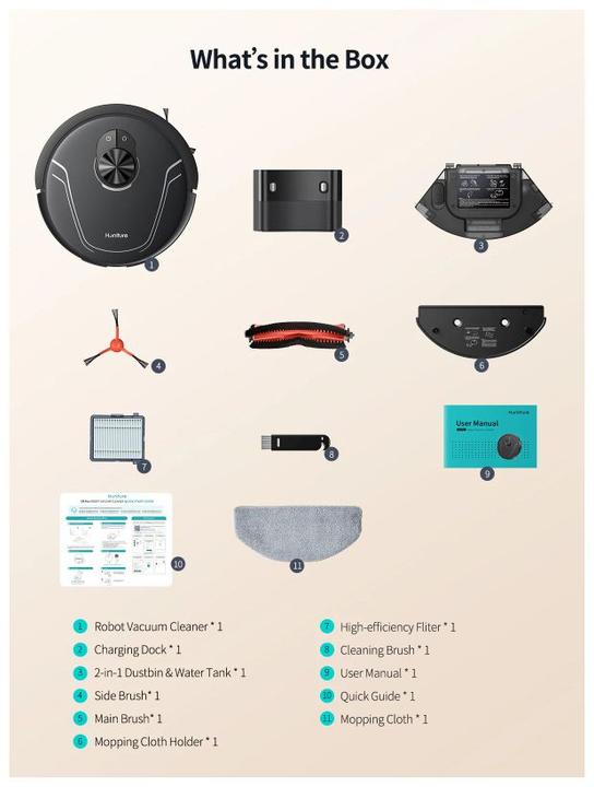 Actual product image Honiture V8 Pro Robot Vacuum (Vacuum mopping robot)