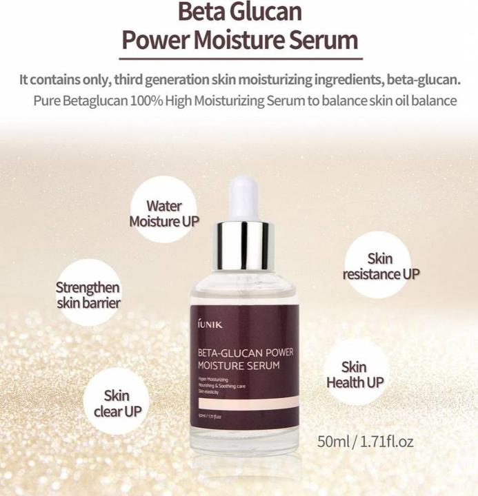 Actual product image iUNIK Beta Glucan Power Moisture Serum Moisturising And Soothing Face Serum 50Ml (50 ml)
