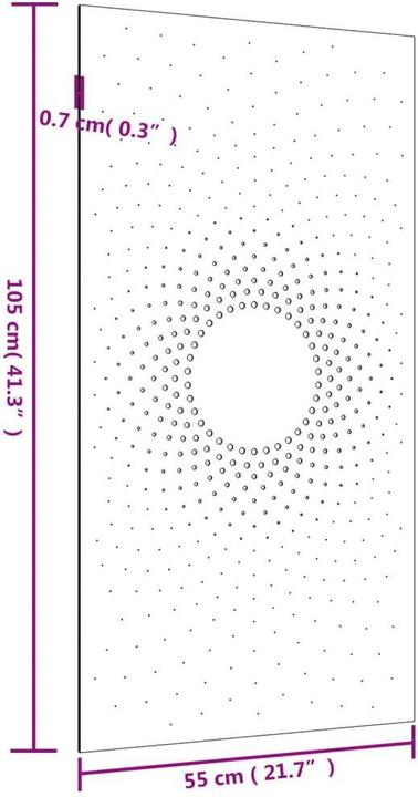 Produktbild VidaXL Garten-Wanddeko 105x55 cm Cortenstahl Sonne-Design (105 x 1 x 55 cm)