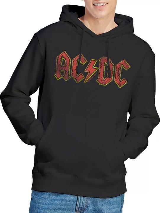 Immagine prodotto AC/DC Felpa con Cappuccio Logo Disegnato a Mano Uomo (XL)