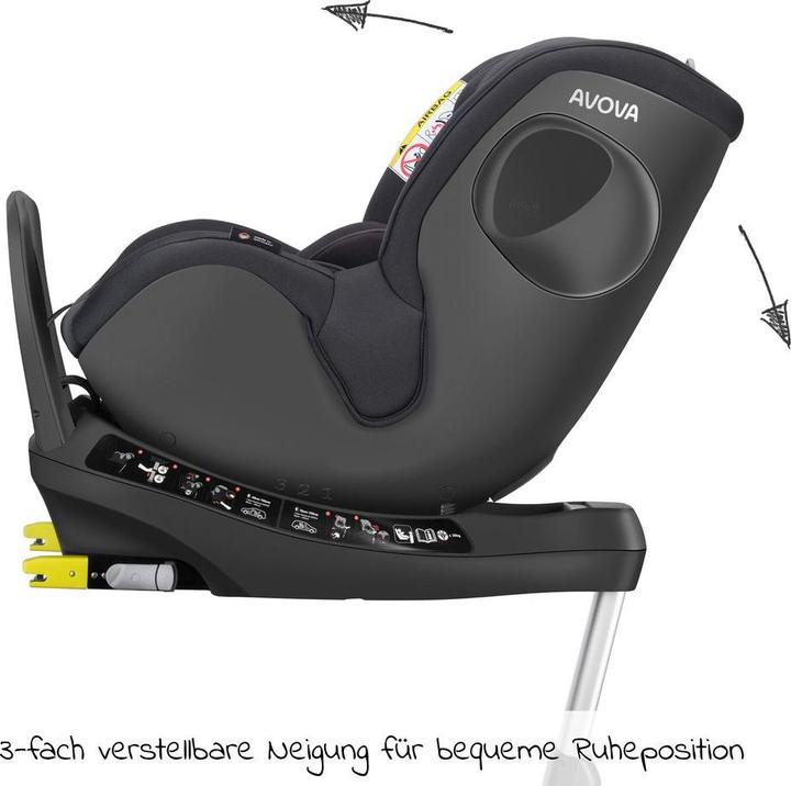 Produktbild Avova Sperber-Fix 61 Reboard Kindersitz ab 61 cm - 105 cm (ab ca. 3 Monaten bis ca. 4 Jahre) (Reboarder, ECE R129/i-Size Norm)