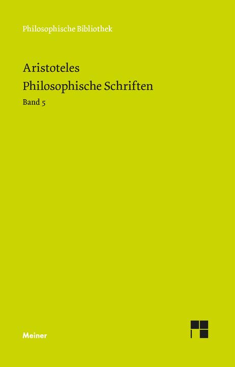 Produktbild Philosophische Schriften. Band 5 (Deutsch, Horst Seidl, Hermann Bonitz, Aristoteles, 2023)