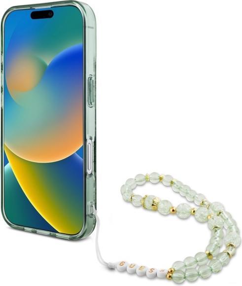 Image du produit Guess GUHMP16MHFWBRCESN iPhone 16 Plus 6.7" zielony/green hardcase IML Flowers With Pearl Strap MagS