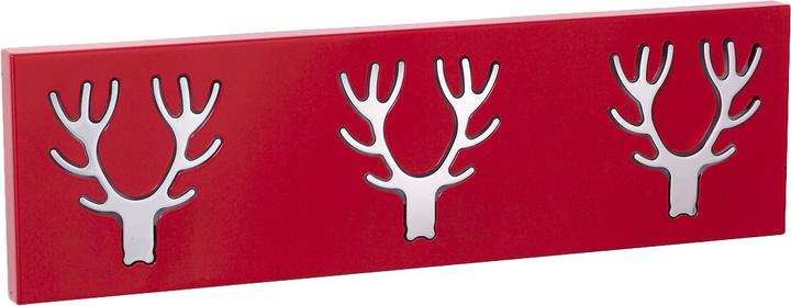 Produktbild Bhp Wandgarderobe Hirsch 3er rot-chrom