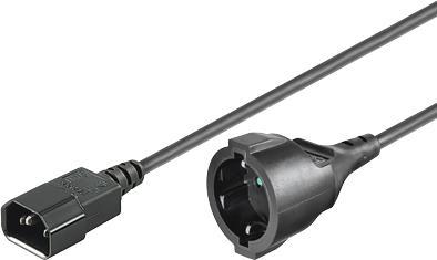 Produktbild MicroConnect PE130100 1m C14-Koppler Schwarz Stromkabel (1 m, C14)