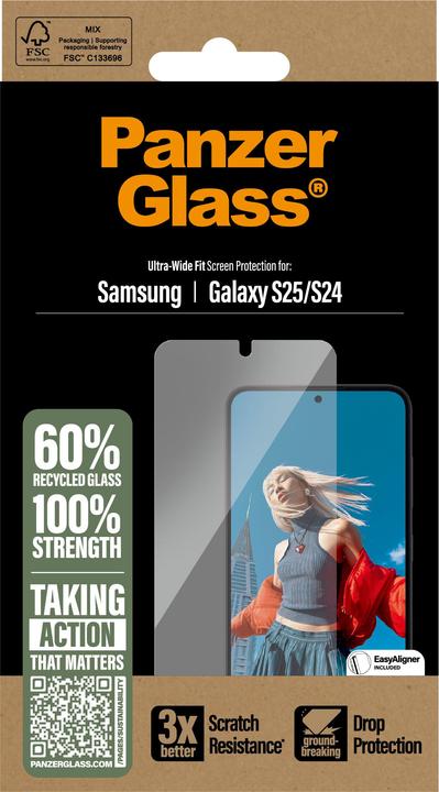 Produktbild PanzerGlass Ultra Wide Fit (1 Stück, Samsung Galaxy S25)