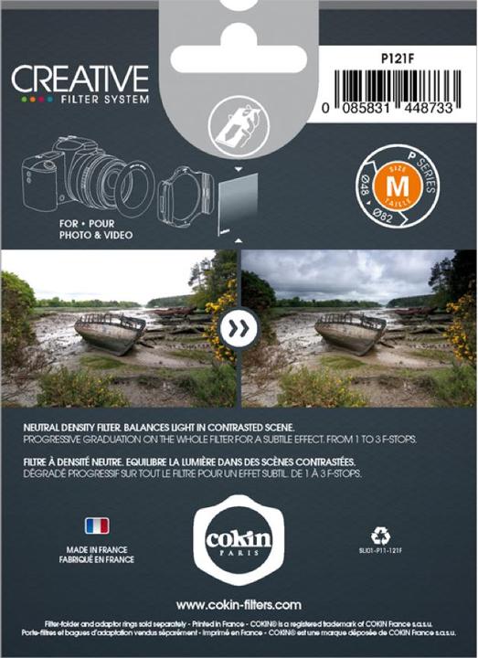 Actual product image Cokin Filter P121F Course 2 ND 8 (82 mm, Graduated neutral density filter, 84 mm)