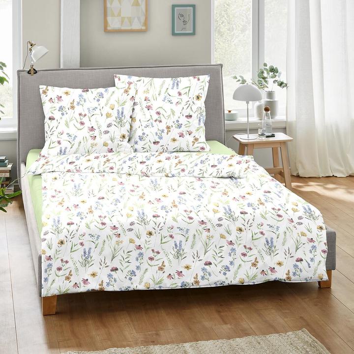 Produktbild Dormisette Mako-Satin Bettwäsche Blumen bunt