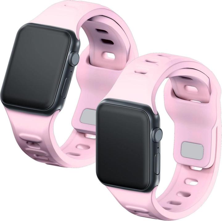 Actual product image 3MK Silicone Watch Strap Powder Pink dla Apple Watch 42/44/45/49 mm
