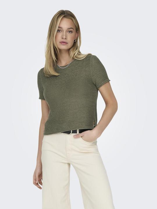 Actual product image Only Regular fit Round neck Low shoulder Carry bag Knitted top (L)