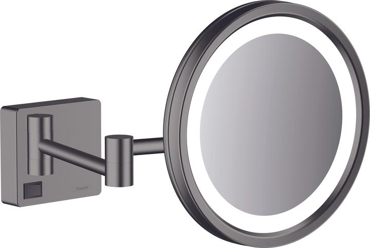 hansgrohe HG Kosmetikspiegel AddStoris mit LED Leuchte brushed black