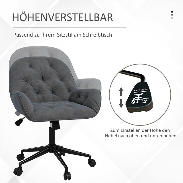 Image du produit Vinsetto Chaise de bureau réglable en hauteur avec fonction bascule et roulettes