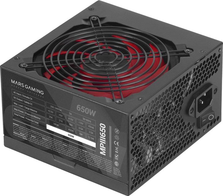Productafbeelding Mars Gaming MPIII650 Voeding 650 W 20+4 pin ATX Zwart (650 W)