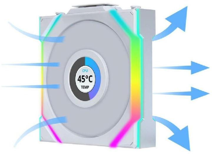 Actual product image Lian-Li UNI FAN SL Wireless LCD fan, ARGB, PWM - 120 mm, white (120 mm, 1 x)