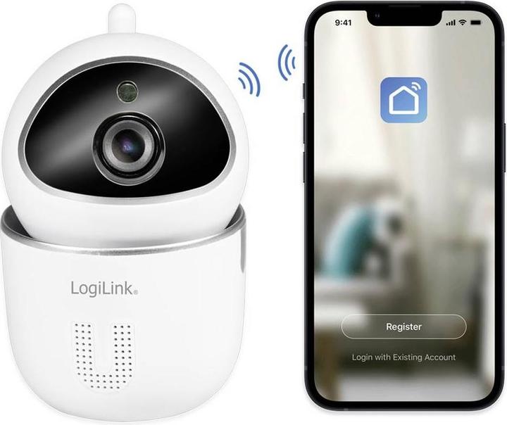 Actual product image LogiLink Smart Home Wi-Fi Camera 360 Degree (1920 x 1080 Pixels)