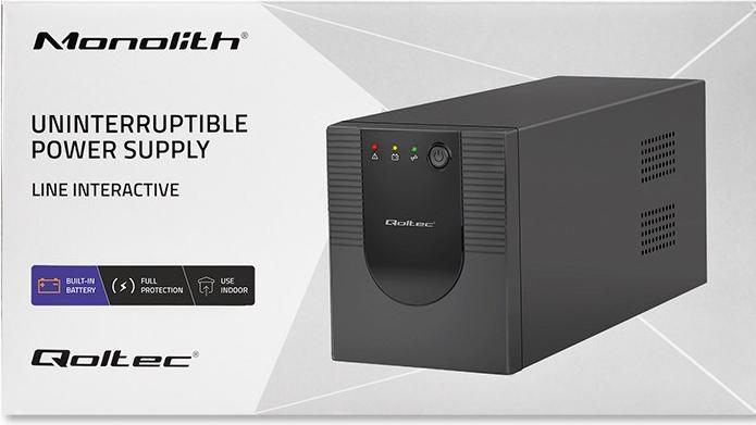 Image du produit Qoltec Zasilacz awaryjny UPS | Monolith | 1200VA | 720W (1200 VA, 720 W, Line-interactive Onduleur)