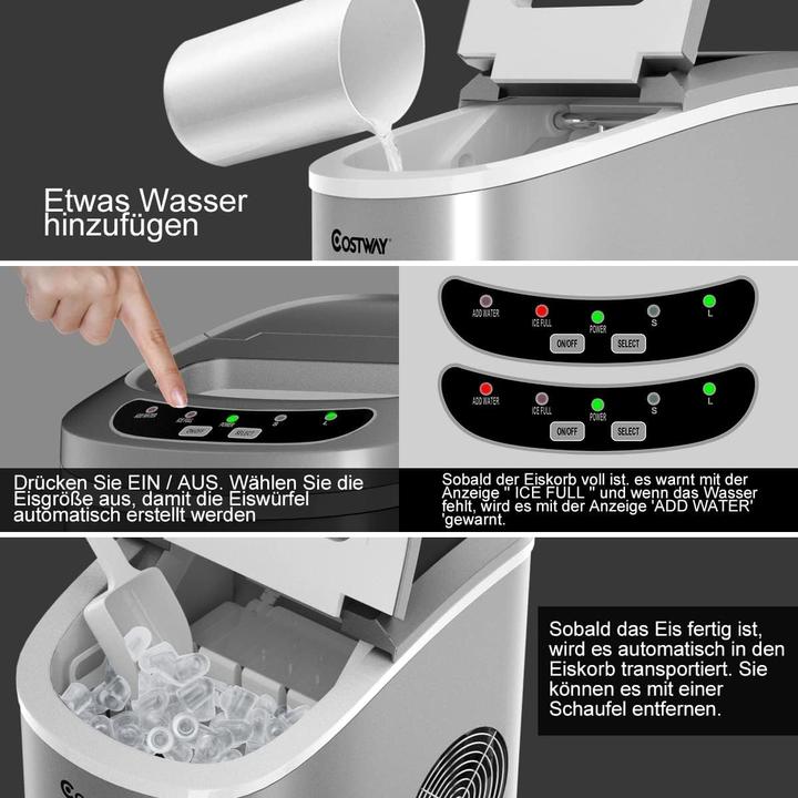 Actual product image Costway Ice cream maker 12Kg/24h, silver