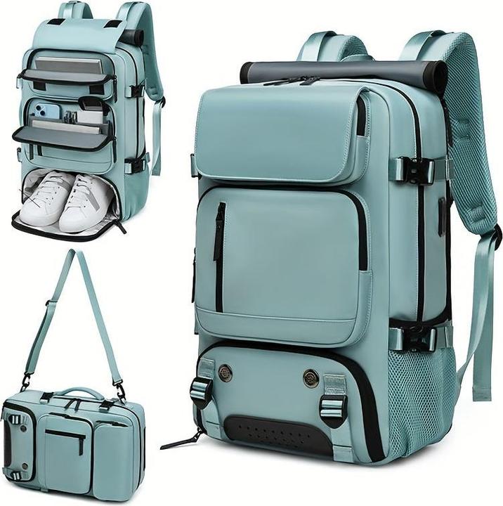 Only-Bags.Store Wasserdicht 40.64 Cm Business Laptop Rucksack, Reise-Rucksack mit separater Schuhtasche, Outdoor