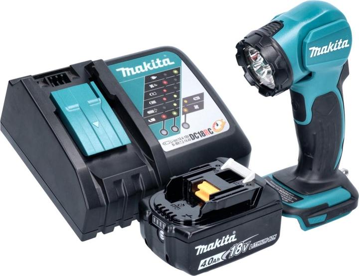 Productafbeelding Makita DEADML 815 RM1 LED accu-handlamp 14,4 - 18 V 160 lm + 1x accu 4,0 Ah + lader (160 lm)