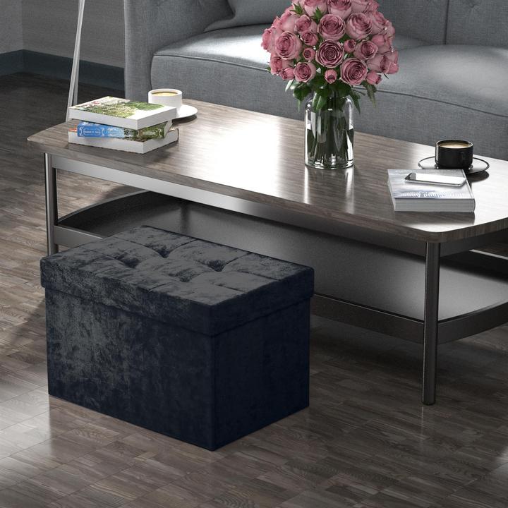 Produktbild Intirilife Sitzbank Samt Schwarz (49.30 cm)