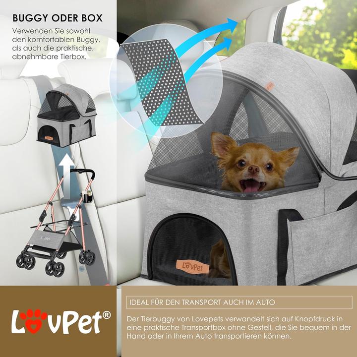 Image du produit Lovpet Poussette pour chien (Chat, Chien, Verrouillable, Respirant)