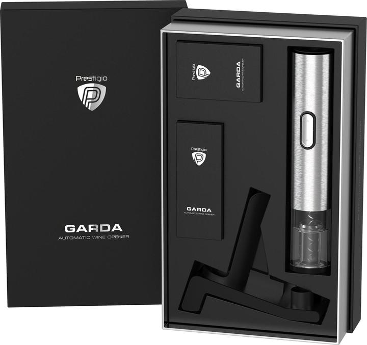 Actual product image Prestigio Bolsena electric wine opener set matt black retail (Electric corkscrew)