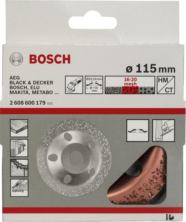 Produktbild Bosch Professional Zubehör Carbide-Schleifköpfe, 115 mm, Feinheitsgrad mittel, Scheibenform schräg (Mittel)