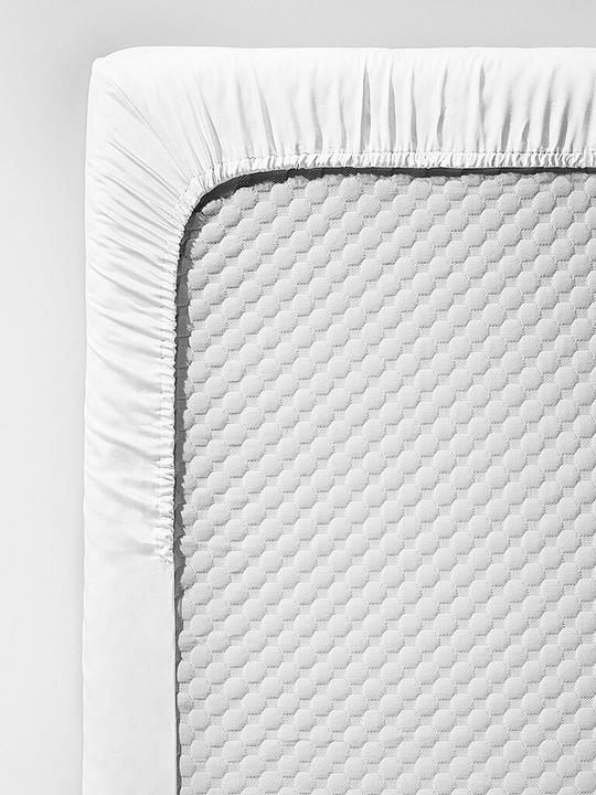 Produktbild Fleuresse Satin Spannleintuch Royal Uni 180x200cm Weiss (180 x 200 cm)