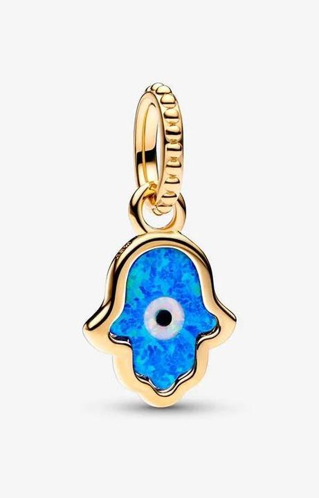 Image du produit Pandora Charm irisé bleu main de Fatima (Métal doré jaune)